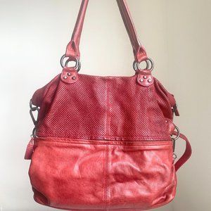 Chmeleon Lambskin Leather Bag Red Large